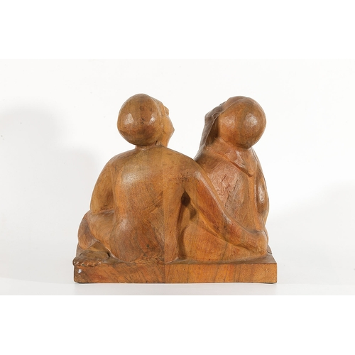 88 - WALTER VON RUCKTESCHELL (Saint Petersburg 1882 - 1941 Messina)Family, 1925wood, 43 x 46.4 x 28 cmlab... 