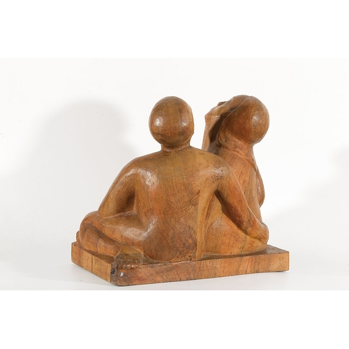 88 - WALTER VON RUCKTESCHELL (Saint Petersburg 1882 - 1941 Messina)Family, 1925wood, 43 x 46.4 x 28 cmlab... 