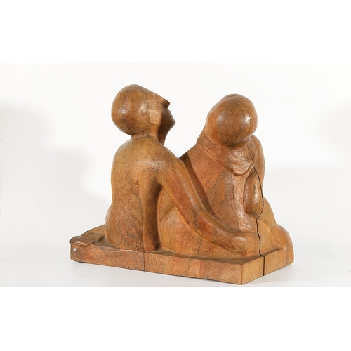 88 - WALTER VON RUCKTESCHELL (Saint Petersburg 1882 - 1941 Messina)Family, 1925wood, 43 x 46.4 x 28 cmlab... 