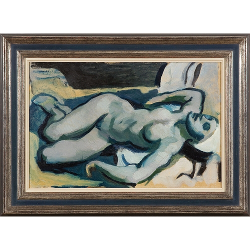 89 - KARL HAUK* (Klosterneuburg 1898 - 1974 Vienna)Nude in the moonlight, 1930oil/cardboard, 37 x 56 cmsi... 