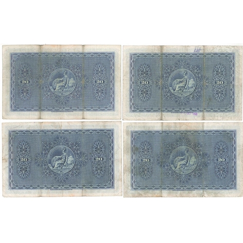 110 - Banknotes; Scotland; British Linen Bank; 1931-57 four different £20 notes – 15 Dec. 1931 (VG), 7 Oct... 