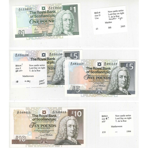 130 - Banknotes; Scotland; Royal Bank of Scotland; 1969-2012 mixed seln. comprising £1 (10), £5 (8), £10 (... 