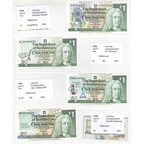 130 - Banknotes; Scotland; Royal Bank of Scotland; 1969-2012 mixed seln. comprising £1 (10), £5 (8), £10 (... 