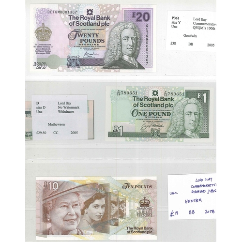 130 - Banknotes; Scotland; Royal Bank of Scotland; 1969-2012 mixed seln. comprising £1 (10), £5 (8), £10 (... 