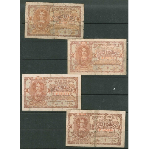 139 - Banknotes; Belgium; German Occupation; twenty of the 1915-18 1f note (1 of Pick 86a, 19 of 86b), and... 