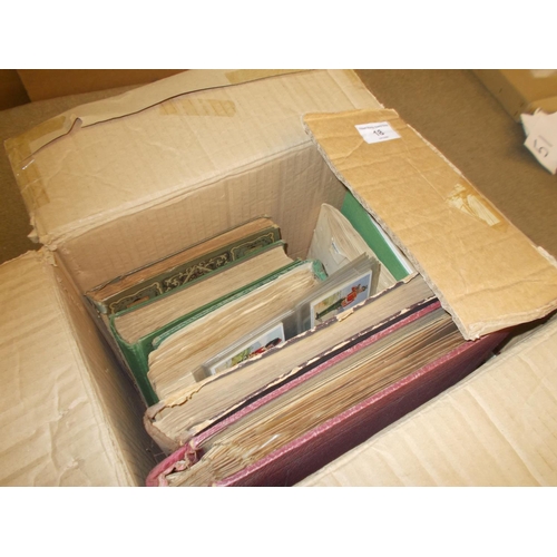 18 - Collections and Mixed Lots; A box with four old albums – a Lincoln 13th edition, a Stevens dated 187... 