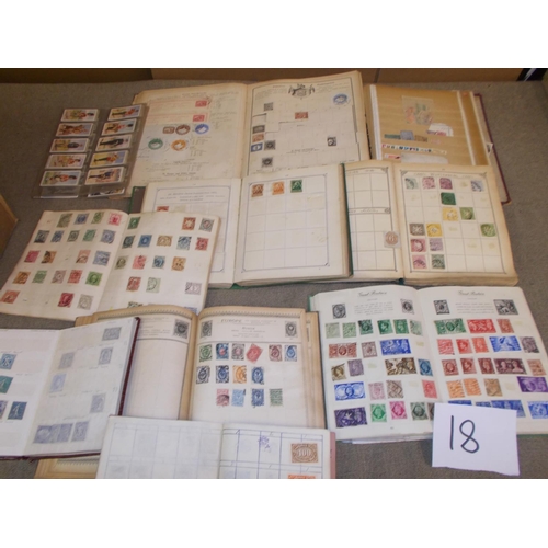 18 - Collections and Mixed Lots; A box with four old albums – a Lincoln 13th edition, a Stevens dated 187... 