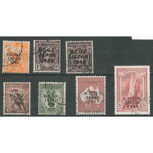 200 - Australia; British Commonwealth Occupation Force (Japan); 1946-47 set (7) f./v.f.u. SG J1-7 cat.£275... 