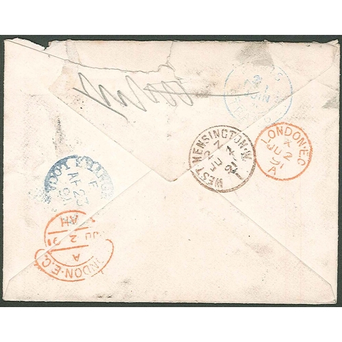 281 - China; Foreign Post Offices; French; 1891 cover to Shanghai, forwarded to England with France	Peace ... 