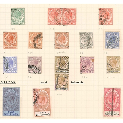 347 - Gibraltar; 1886-1951 m. & u. colln. on pages, with 1886-87 2d g.u., 4d u. (short corner), 1889-96	se... 