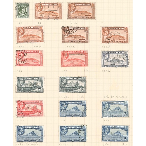 347 - Gibraltar; 1886-1951 m. & u. colln. on pages, with 1886-87 2d g.u., 4d u. (short corner), 1889-96	se... 