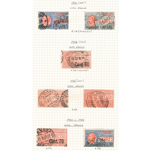 372 - Italy; 1903-76 small used colln. of Express Letter stamps inc. 1917 25c sound u. (SG E112 cat.£90), ... 