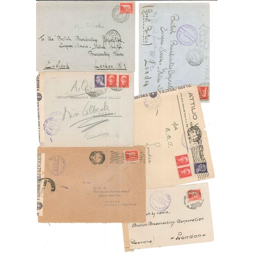 376 - Italy; 1945-46 seln. of 10 censored covers to BBC in London.