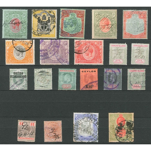 58 - Collections; Commonwealth; selection of QV to KG5 (mainly 1/- to £1) all fiscally used. (20)