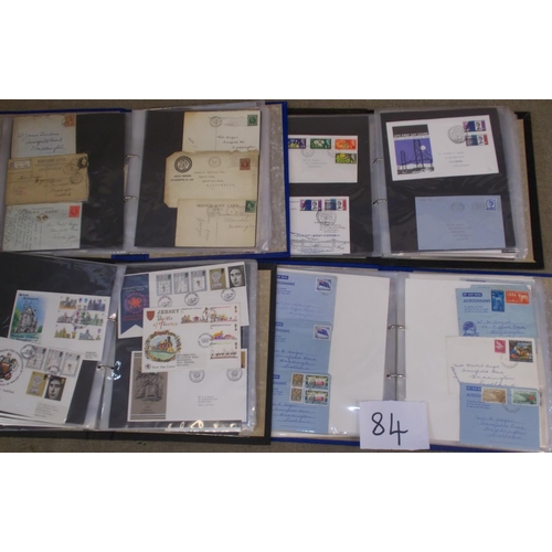 84 - Collections; Covers; three albums of UK covers from pre-stamp to c.1970, an album of Commonwealth co... 