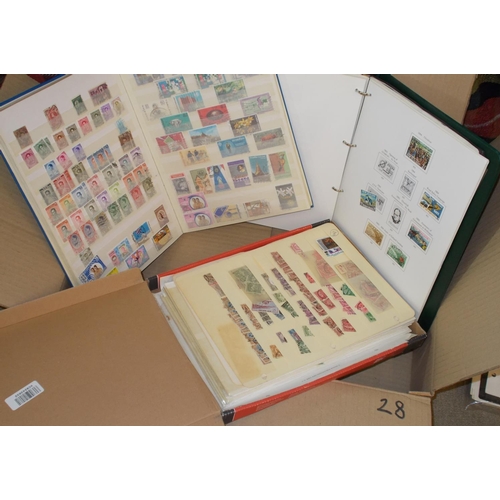 28 - Collections and Mixed Lots; Flat box of mainly Commonwealth, much NZ in album, stockbook, album page... 