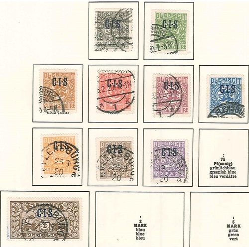 328 - German Occupations, Plebiscite Areas, etc.; Schleswig; 1920 seln. on two old pages with German curre... 