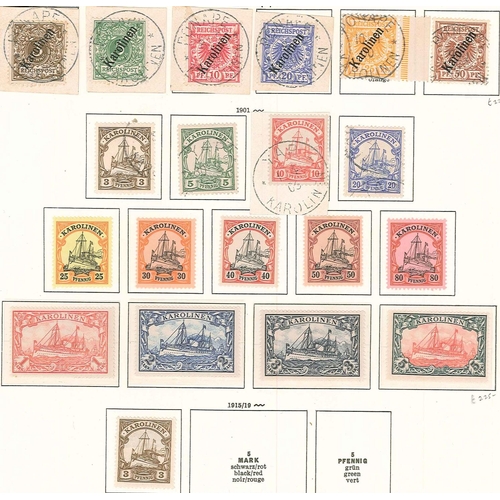 333 - German Colonies and Post Offices Abroad; Caroline Islands; 1899-1910 useful seln. on page, with 1899... 