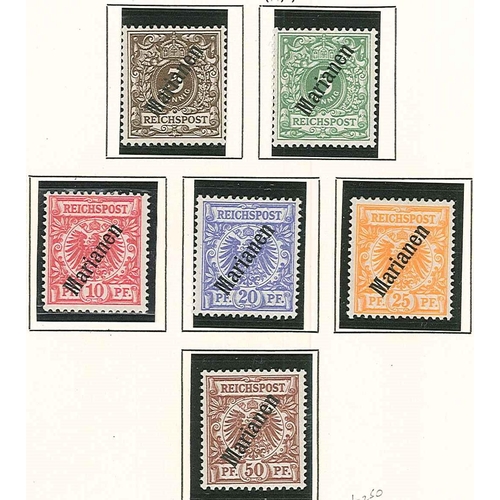 337 - German Colonies and Post Offices Abroad; Mariana Islands; 1899-1900 56° set (6). (cat.£250), 1901 se... 