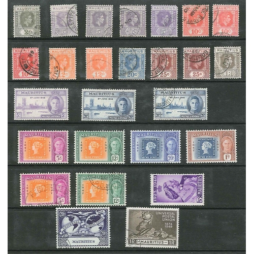 390 - Mauritius; 1863-1966 m. & u. on stockleaves (c.190)