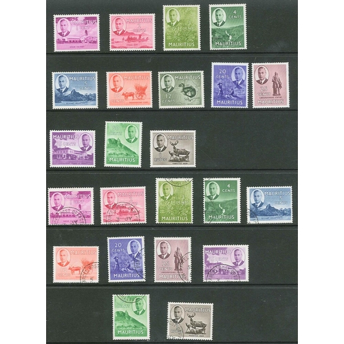 390 - Mauritius; 1863-1966 m. & u. on stockleaves (c.190)