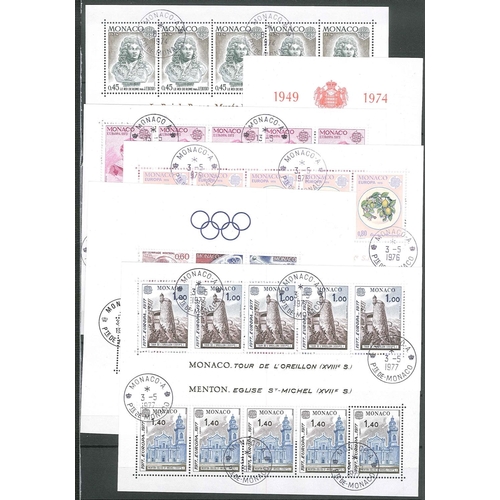 392 - Monaco; 1974-85 selection of miniature sheets c.t.o., s.t.c.£615. (20)