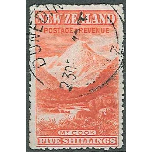 415 - New Zealand; 1898 5/- vermilion fine used, centred low, nice appearance. SG 259 cat.£475.