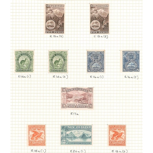 414 - New Zealand; 1898-1907 attractive mint selection of Pictorial issue on four pages, identified by CP ... 