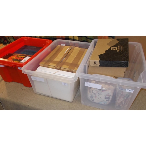 33 - Collections and Mixed Lots; Three large tubs with boxes or smaller tubs of world on and off-paper, e... 