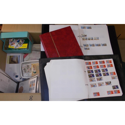 8 - Collections and Mixed Lots; Two heavy cartons with 15 assorted albums/stockbooks of world stamps, in... 