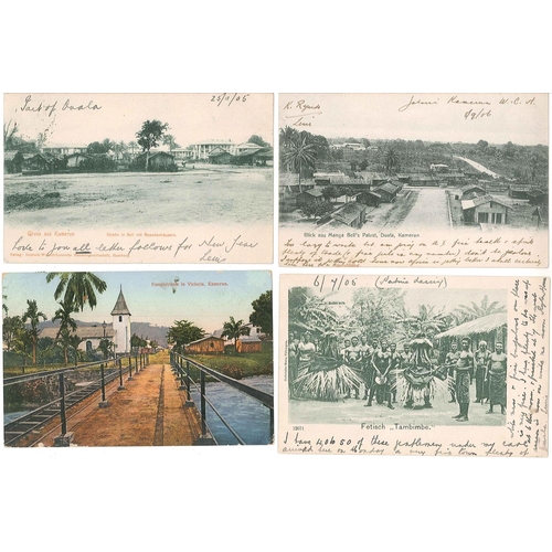 332 - German Colonies and Post Offices Abroad; Cameroun; 1905-10 interesting selection of 24 picture postc... 