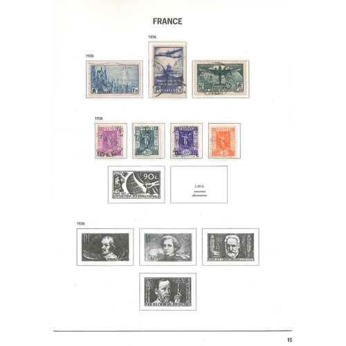 294 - France; 1900-59 mint and used collection in older Davo printed album (pages for 1849-1976). Some are... 