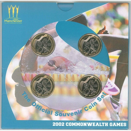 156 - Coins; United Kingdom; 2002 Royal Mint pack with four different Commonwealth Games £2 coins, unc.