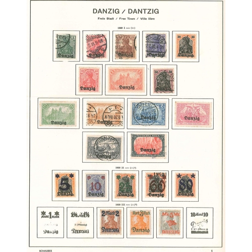 287 - Danzig; 1920-39 quite comprehensive collection on old printed pages, mixed mint and used, the majori... 