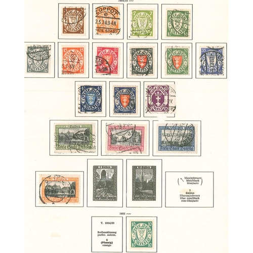 287 - Danzig; 1920-39 quite comprehensive collection on old printed pages, mixed mint and used, the majori... 