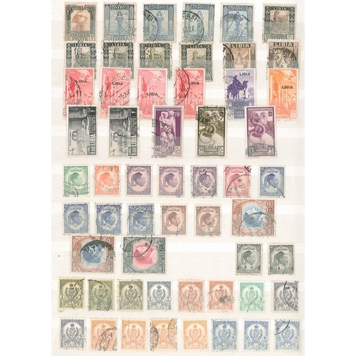 24 - Collections and Mixed Lots; Stockbook of world stamps inc. Middle East, Africa, Asia, etc. with some... 