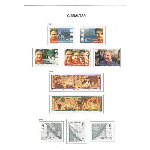 348 - Gibraltar; 1953-2002 mainly u.m. collection in two Davo hingeless albums (slightly different styles,... 