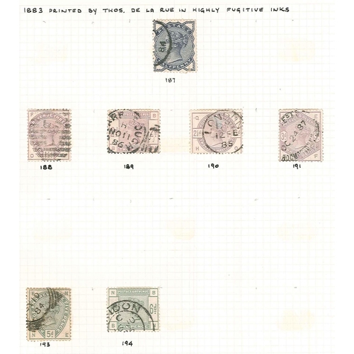 599 - United Kingdom Collections and Mixed Lots; 1840-1935 used collection on pages, from 1840 Penny Black... 