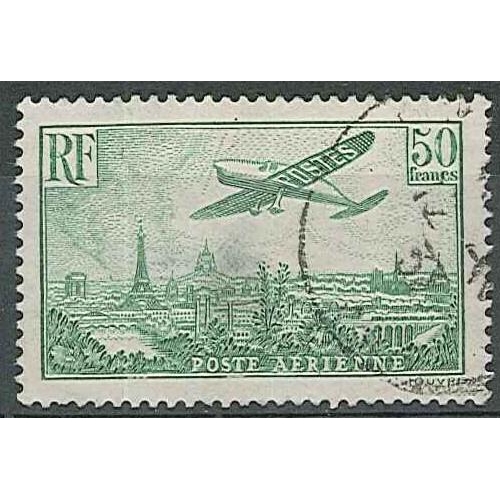 175 - France; 1936 Air 50f green used. Looks attractive but has small 