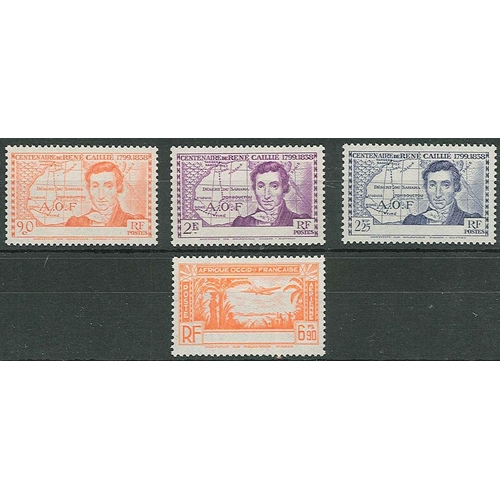 190 - French Colonies; Ivory Coast; 1939 Caillié set (3), and 1940 Air 6f90, all with 