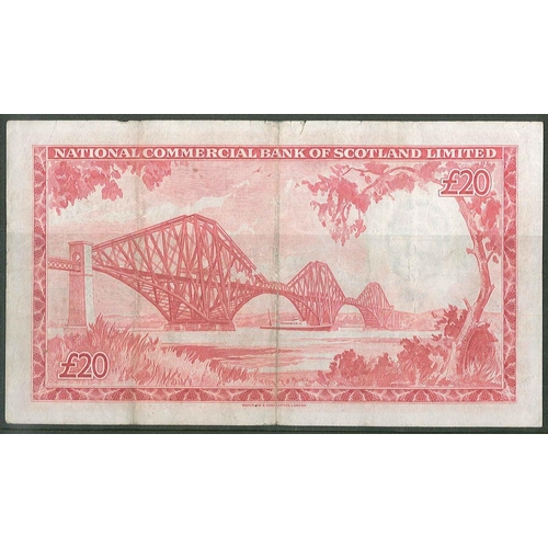 61 - Banknotes; Scotland; National Commercial Bank of Scotland; 1959 (16 Sep.) £20 note, F. PMS NC4 (cat.... 