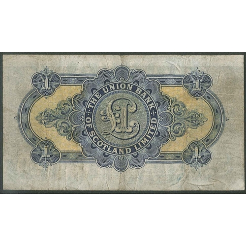 64 - Banknotes; Scotland; Union Bank of Scotland; 1924 (2 June) £1 note, signed Hird and McCrindle, F. PM... 