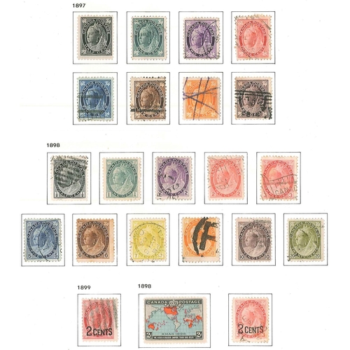 131 - Canada; 1859-1951 m.m. & u. colln. on printed pages, with 1859 set (5 + 10c shade) mixed u., 1864 2c... 