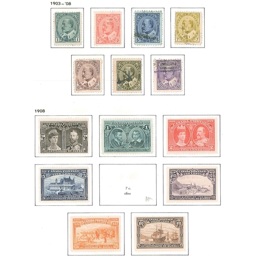 131 - Canada; 1859-1951 m.m. & u. colln. on printed pages, with 1859 set (5 + 10c shade) mixed u., 1864 2c... 