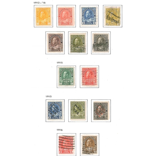 131 - Canada; 1859-1951 m.m. & u. colln. on printed pages, with 1859 set (5 + 10c shade) mixed u., 1864 2c... 