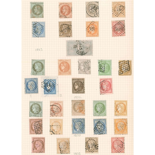 162 - France; 1849-76 range of Cérès and Napoléon types inc. 1849-52 10c poor, 15c (badly damaged and repa... 