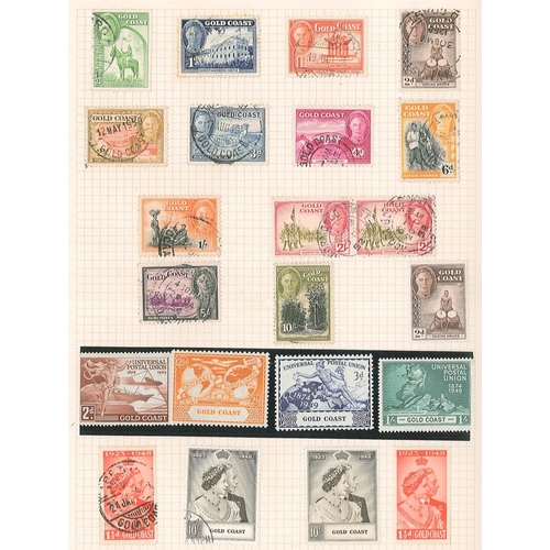 220 - Gold Coast; 1937-49 m. & u. KG6 on two pages inc. 1938-43 defin set (13) mainly g./f.u., 1948 S.Wedd... 