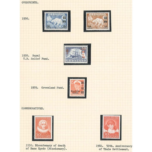 224 - Greenland; 1938-69 m.m./u.m. seln. with 1938-46 set (9) m.m. (cat.£75., some short perfs on 1kr), 19... 