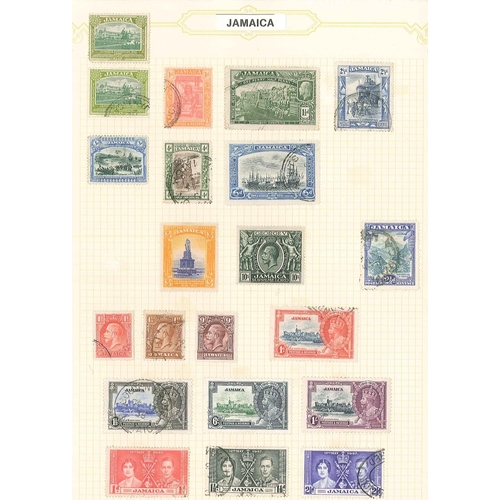 253 - Jamaica; 1870-1952 m. & u. colln. on three pages with QV values to 1883-97 5/- m.m., 1912-20 2/-, 5/... 