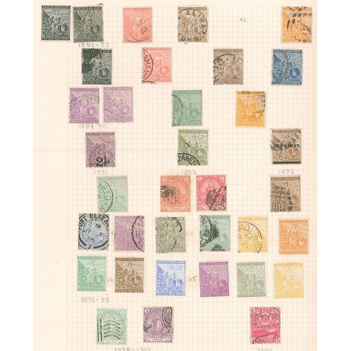 288 - South Africa; Cape of Good Hope; mainly used range on four pages with a dozen triangulars (3 x 1d, 3... 